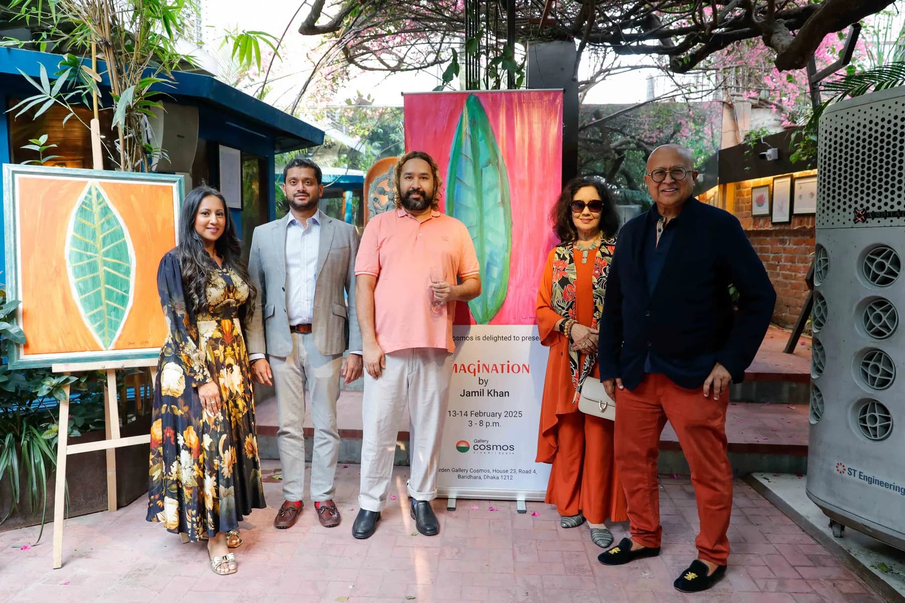 Guests at the opening — Imagination, a presentation of work by Jamil Khan at Gallery Cosmos