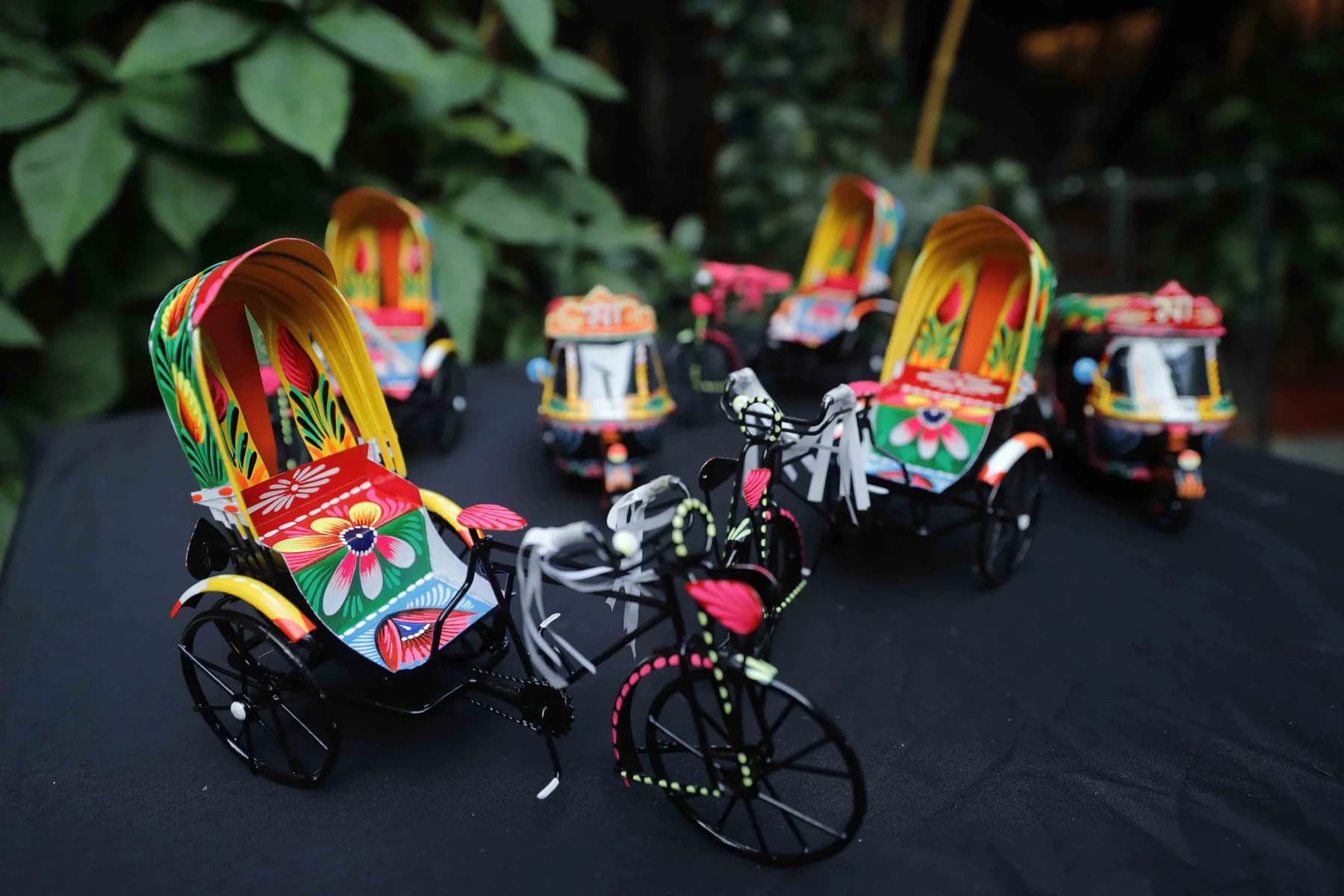 Miniature hand-painted rickshaws — Rickshaw Art Exhibition at Gallery Cosmos